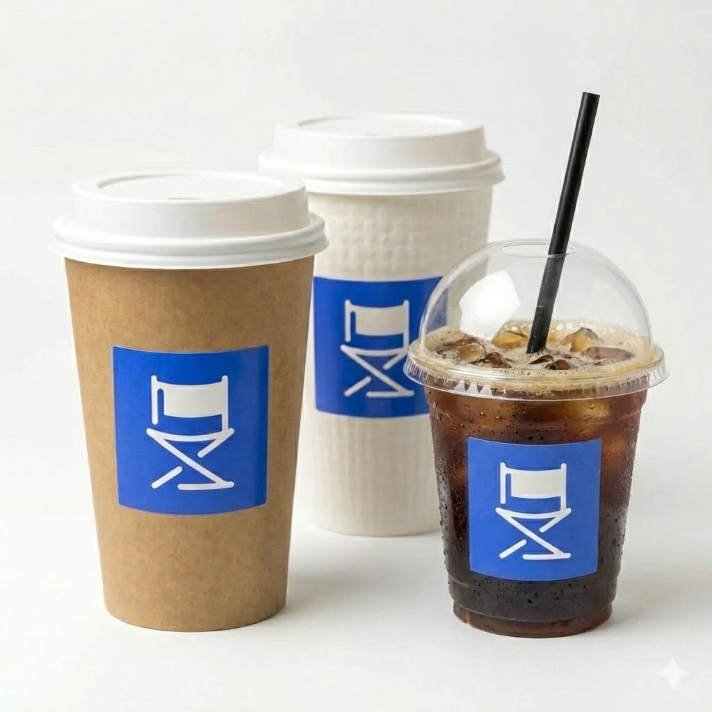 Μοντέρνα αυτοκόλλητα για ποτήρια καφέ take away