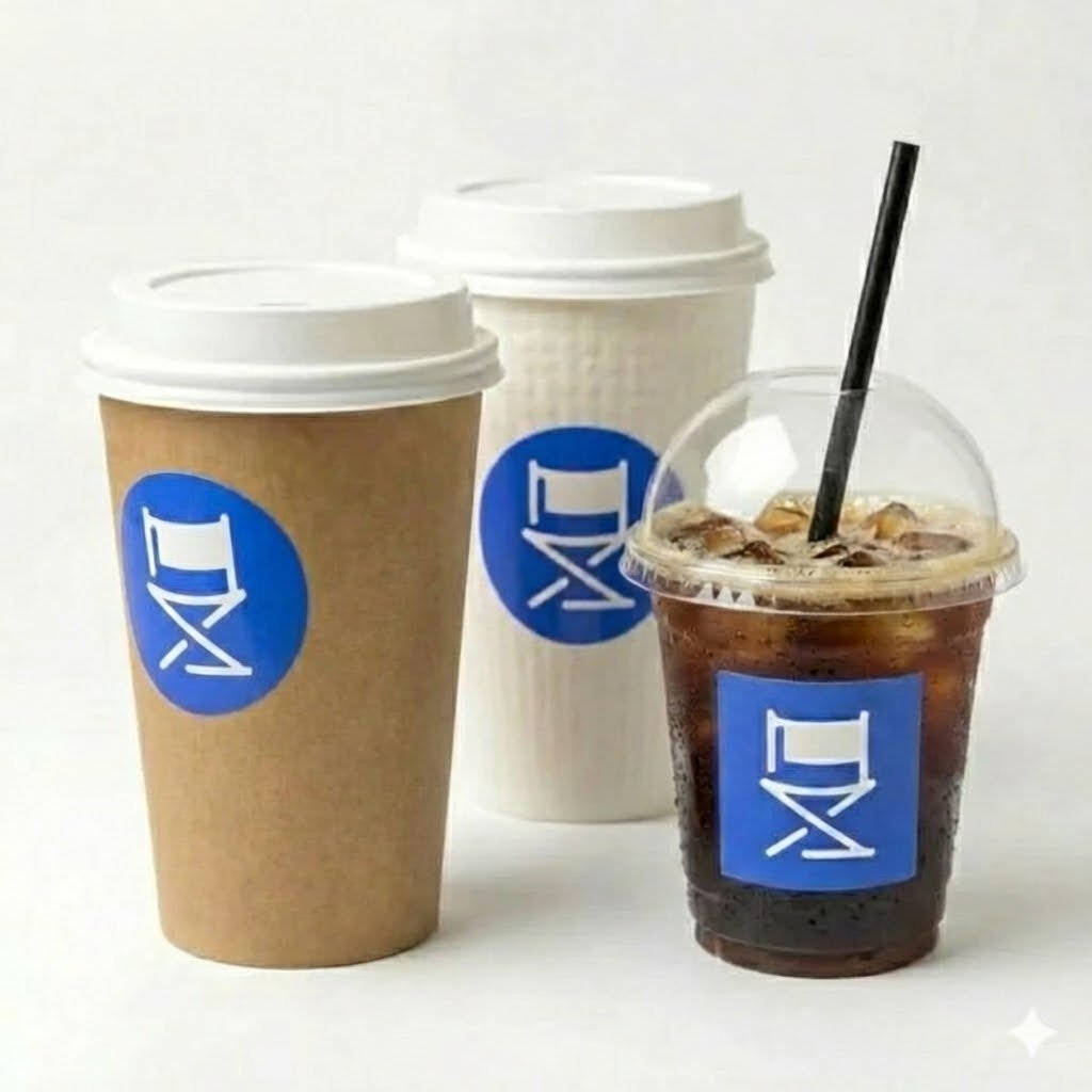 Αυτοκόλλητα για ποτήρια καφέ (take away) σε premium εφαρμογή